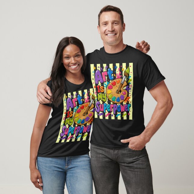Camiseta A Arte É Meu Superpoder Pintor Paleta de Madeira T (Unissex)