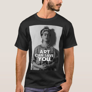 Camiseta A arte pode te salvar Frida kahlo arte flor presen
