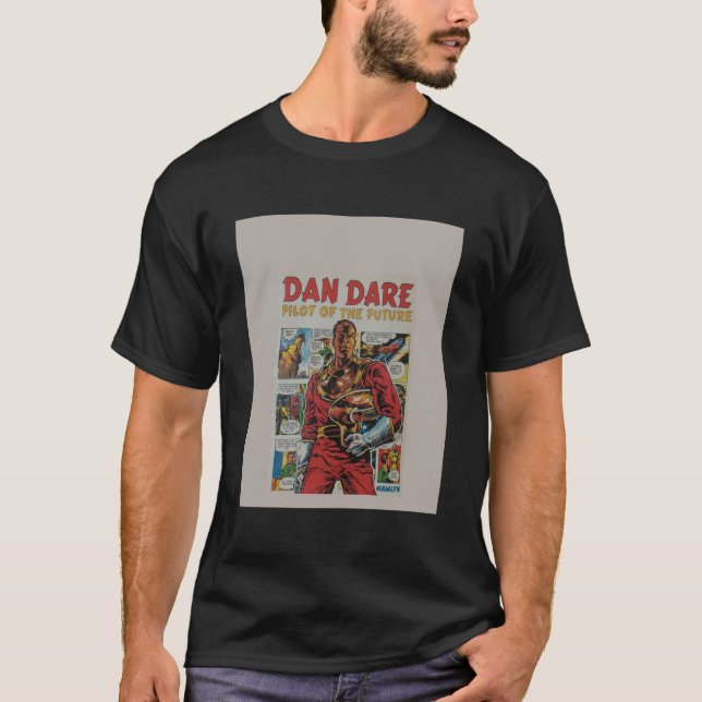 Camiseta A arte retro dos quadrinhos de Dan Dare (Frente)