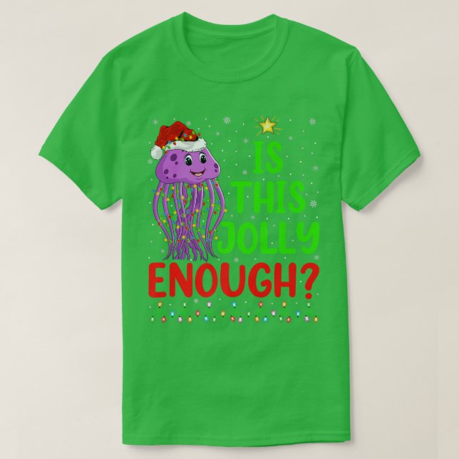 Camiseta A Árvore De Xmas Engraçada É Jolly O Suficiente. (Frente do Design)