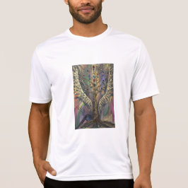 Camiseta A Árvore Divina Da Vida asas celestiais e jóias