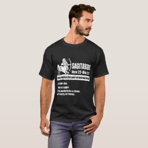 Camiseta a astrologia do zodíaco de Sagitário assina data