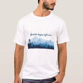 Camiseta A aventura começa agora viagem aspas