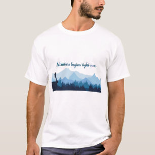 Camiseta A aventura começa agora viagem aspas