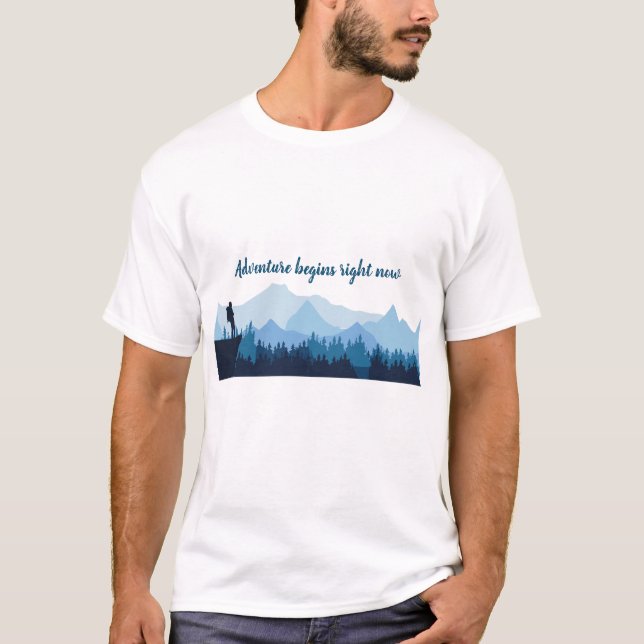 Camiseta A aventura começa agora viagem aspas (Frente)