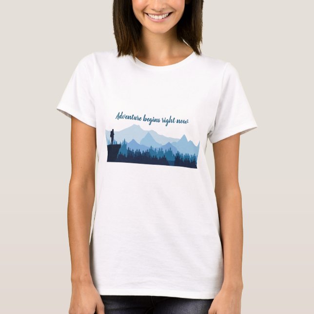 Camiseta A aventura começa agora viagem aspas (Frente)