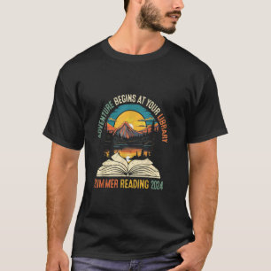 Camiseta A Aventura Começa Na Sua Biblioteca Leitura 20