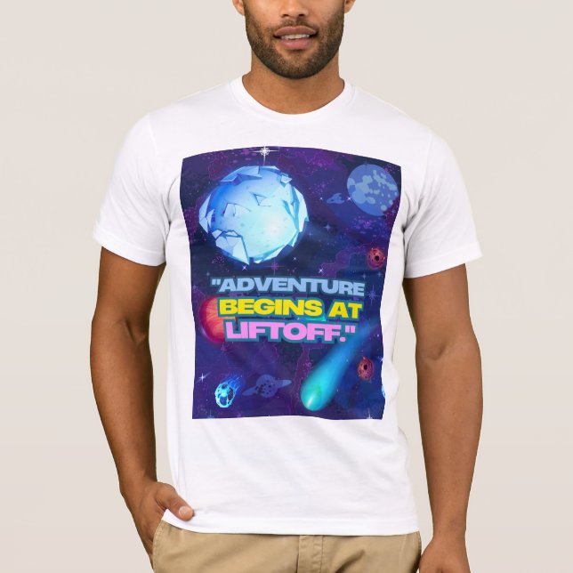 Camiseta A aventura começa no elevador isolado (Frente)