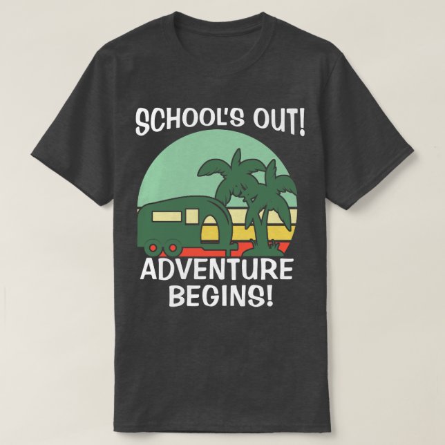 Camiseta A aventura das escolas começa a acampar drives (Frente do Design)