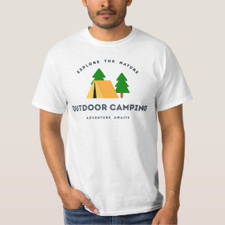 Camiseta A aventura de acampamento exterior espera o