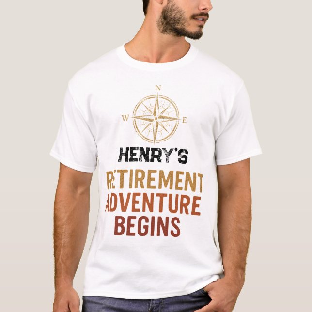 Camiseta A aventura de aposentadoria começa, aposentada (Frente)