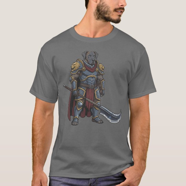 Camiseta A aventura do cão gladiador Dogue Alemão (Frente)