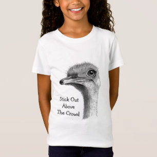 Camiseta A AVESTRUZ no LÁPIS, cola para fora a multidão d