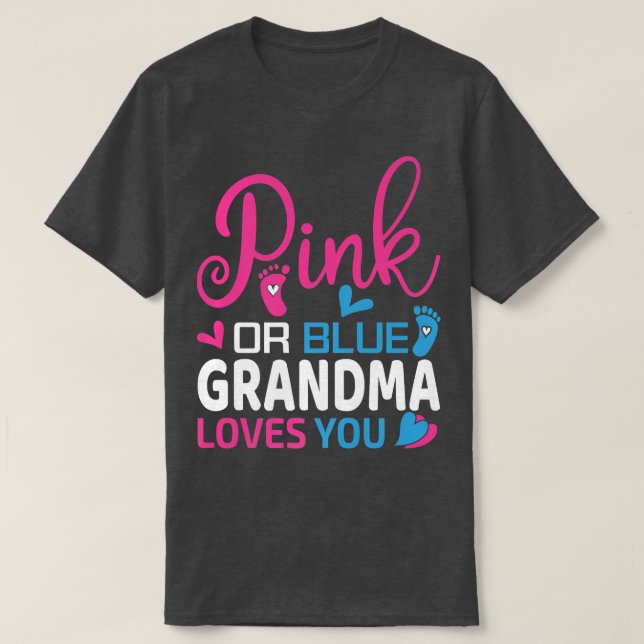 Camiseta A avó rosa ou azul ama a aparência de revelação de (Frente do Design)