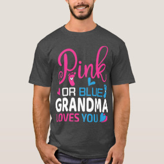 Camiseta A avó rosa ou azul ama a aparência de revelação de