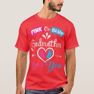 Camiseta A avó rosa ou azul ama a aparência de revelação de