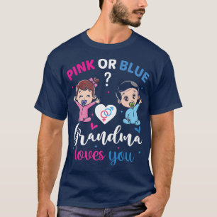 Camiseta A avó rosa ou azul ama a aparência de revelação de