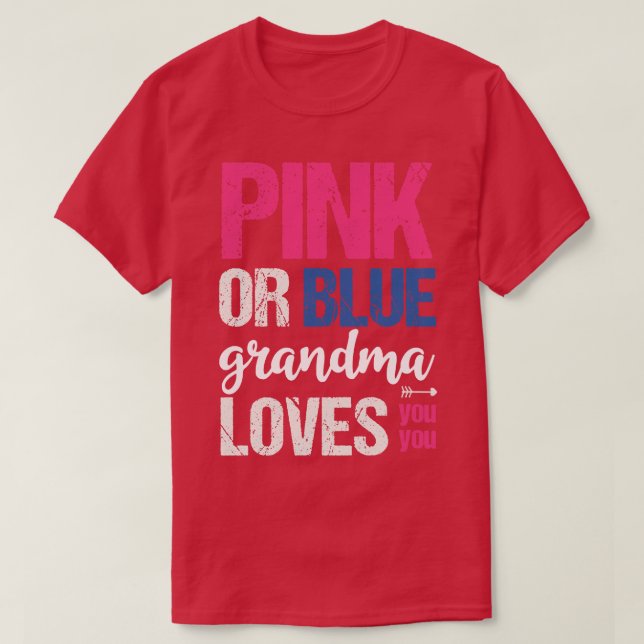 Camiseta A avó rosa ou azul ama você (Frente do Design)
