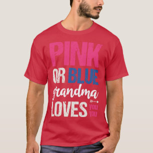Camiseta A avó rosa ou azul ama você