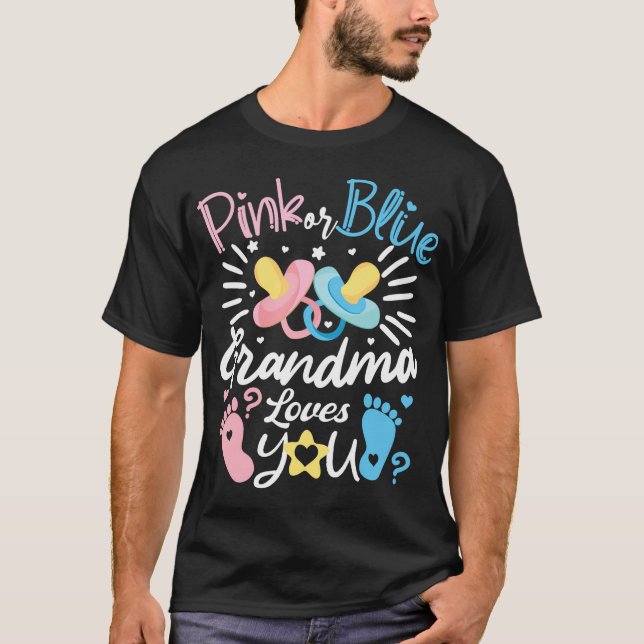 Camiseta A Avó Rosa Ou Azul Sempre Te Ama, Garota. (Frente)