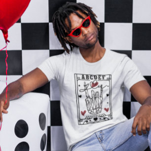 Camiseta A B C D E F Você Dia de os namorados engraçado