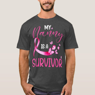 Camiseta A Babá Borboleta É Um Cancer Sobrevivente Da Mama