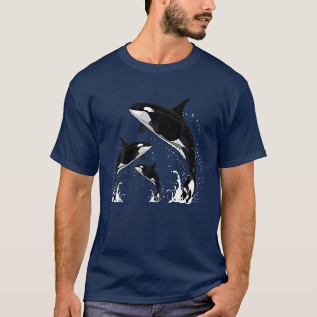 Camiseta A Baleia Assassina Presente. Jumping Orca Killer W (Frente)