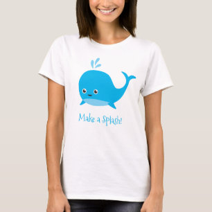 Camiseta A baleia bonito do bebê faz um respingo