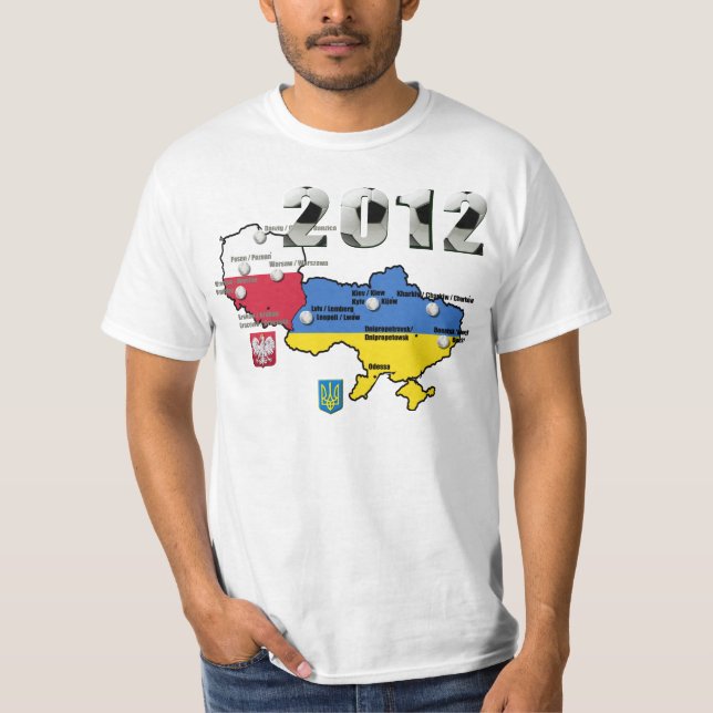 Camiseta A bandeira 2012 do Polônia do euro Ucrânia (Frente)