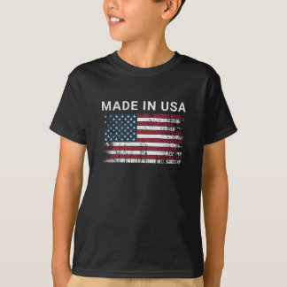Camiseta A Bandeira Americana Feita Nos Estados Unidos Vint