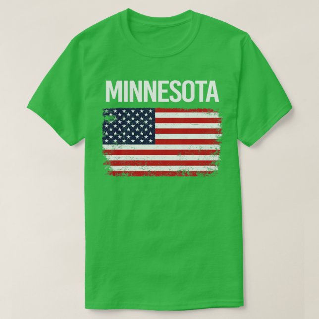 Camiseta A bandeira americana Minnesota (Frente do Design)