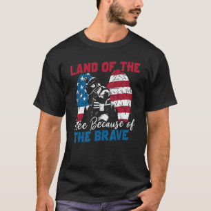 Camiseta A Bandeira Americana Sodlier Eagle Land Of Free Po