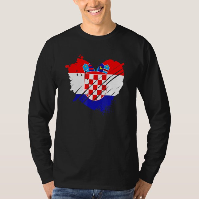 Camiseta A Bandeira Da Croácia Eu Amo A Croácia Ela Está No (Frente)