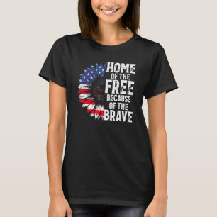 Camiseta A Bandeira De Girassol Dos Eua É A Casa Do Livre P