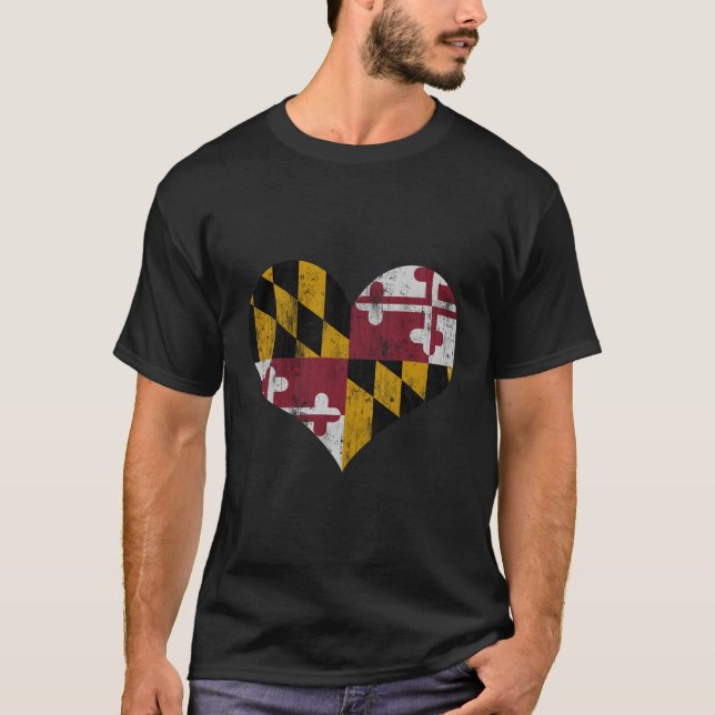 Camiseta A Bandeira De Maryland (Frente)