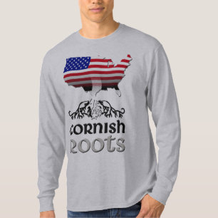 Camiseta A bandeira de Piran americano Cornish do santo