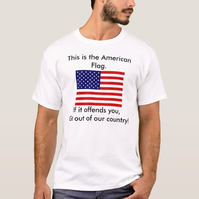 Camiseta A bandeira dos E.U., esta é a bandeira americana., (Frente)