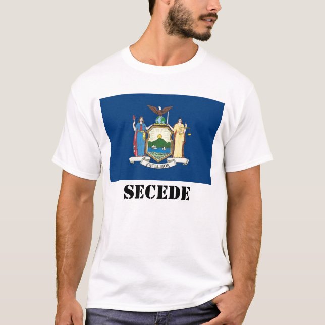 Camiseta A bandeira dos Estados de Nova Iorque, SECEDE (Frente)