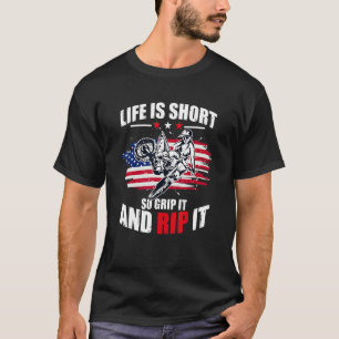 Camiseta A bandeira dos EUA MX Motocross Live é curta, entã