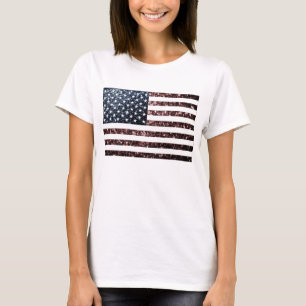 Camiseta A bandeira dos EUA vintage brilha como brilho na A