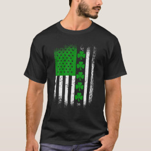 Camiseta A bandeira irlandesa americana Lucky Shamrock Rua 