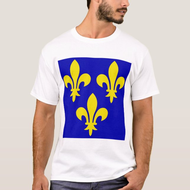 Camiseta A Bandeira Medieval da França (Frente)