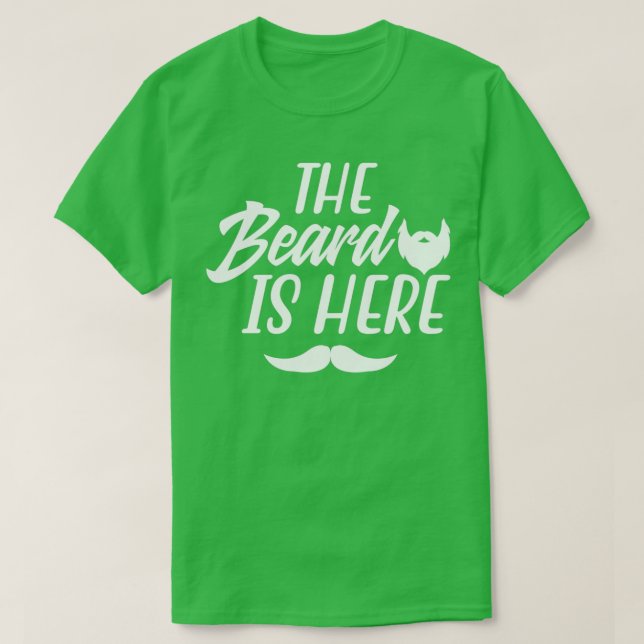 Camiseta A Barba Engraçada Presente A Barba Está Aqui 7 (Frente do Design)