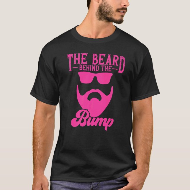 Camiseta A Barba Por Trás Do Bump Men Novo papai A Gravidez (Frente)