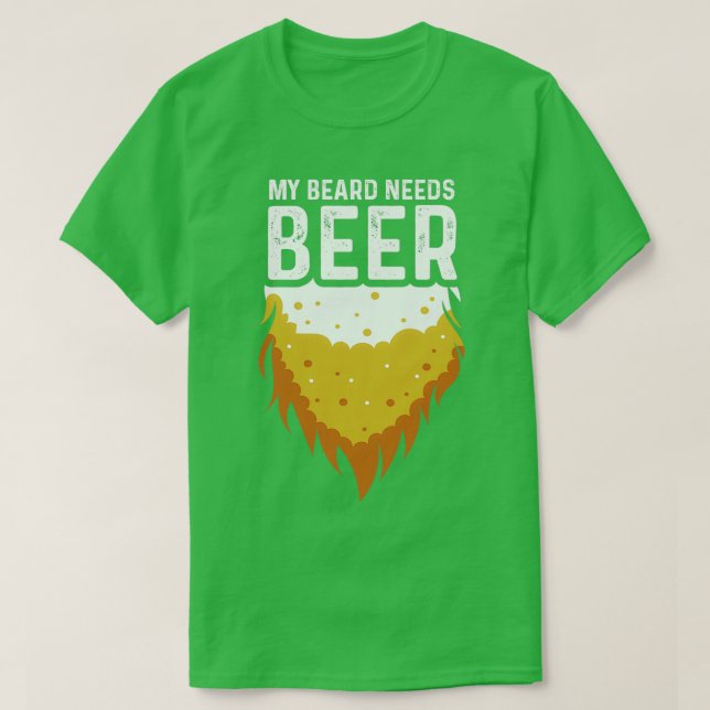 Camiseta A barba precisa do presente de pessoa alcoólica de (Frente do Design)