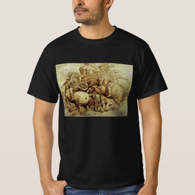Camiseta A Batalha de Anghiari de Leonardo da Vinci (Frente)