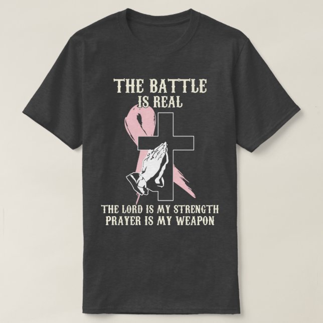 Camiseta a batalha é real, senhor é minha oração forte (Frente do Design)