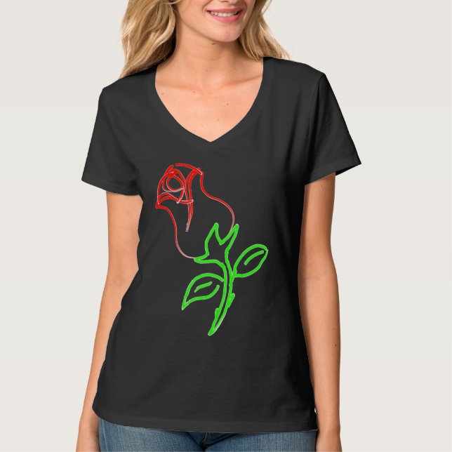 Camiseta A beautiful red rose is a  for Valentine's Day (Frente)