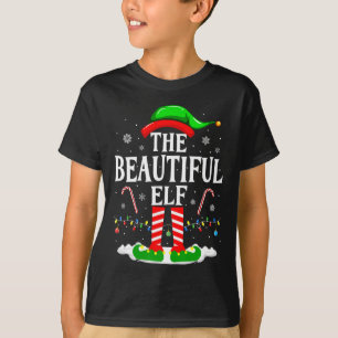Camiseta A Bela Elf Engraçada Família Xmas Correspondente C