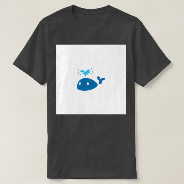 Camiseta A bela grande baleia azul (Frente do Design)